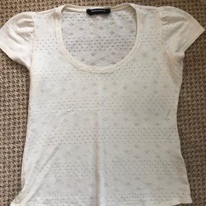 Reformation pointelle scoop neck tee size S